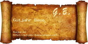 Gutjahr Bese névjegykártya